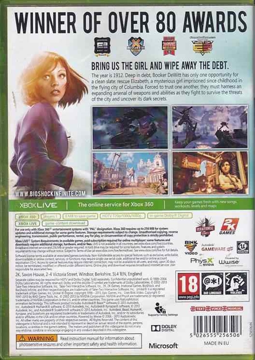 Bioshock Infinite - XBOX 360 (B Grade) (Genbrug)